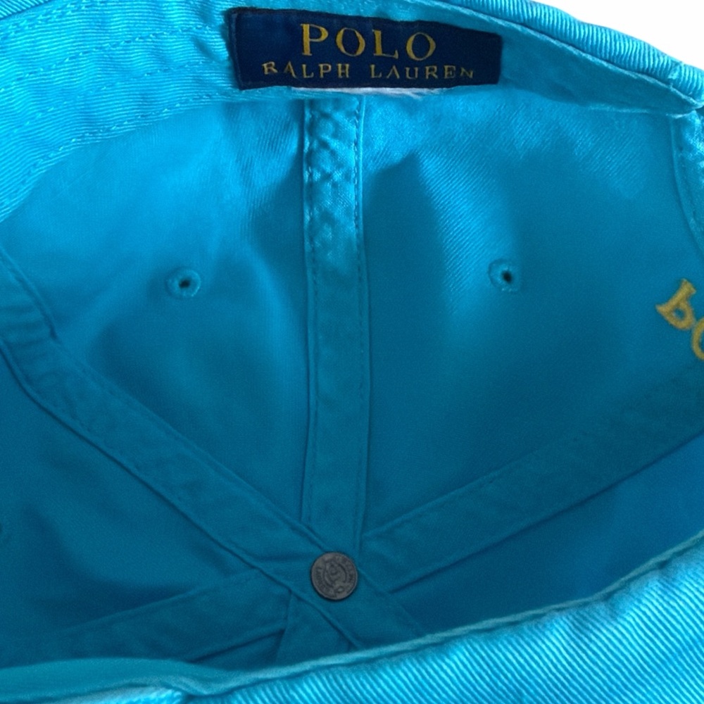 Ralph Lauren Sky Blue Cap with Yellow Polo Logo - Picture 4 of 4